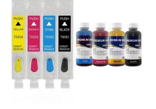 کارتریج قابل شارژ جوهرافشان T0551-T0554 اپسون + جوهر 100سی سی اینکتک داخلی