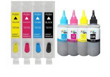 کارتریج قابل شارژ اپسون T0731-T0732-T0733-T0734 + جوهر 100سی سی وکس