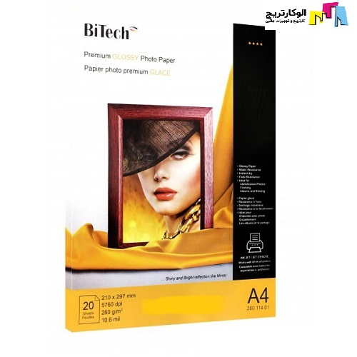 کاغذ فتوگلاسه بایتک سایز A4 وزن 260 گرم 20 برگ