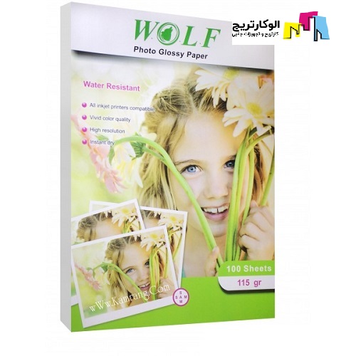کاغذ فتوگلاسه ولف سایز A4 وزن 115 گرم 100 برگ