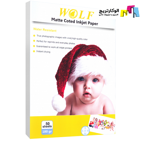 کاغذ کتد مات ولف سایز A4 وزن 180 گرم 50 برگ